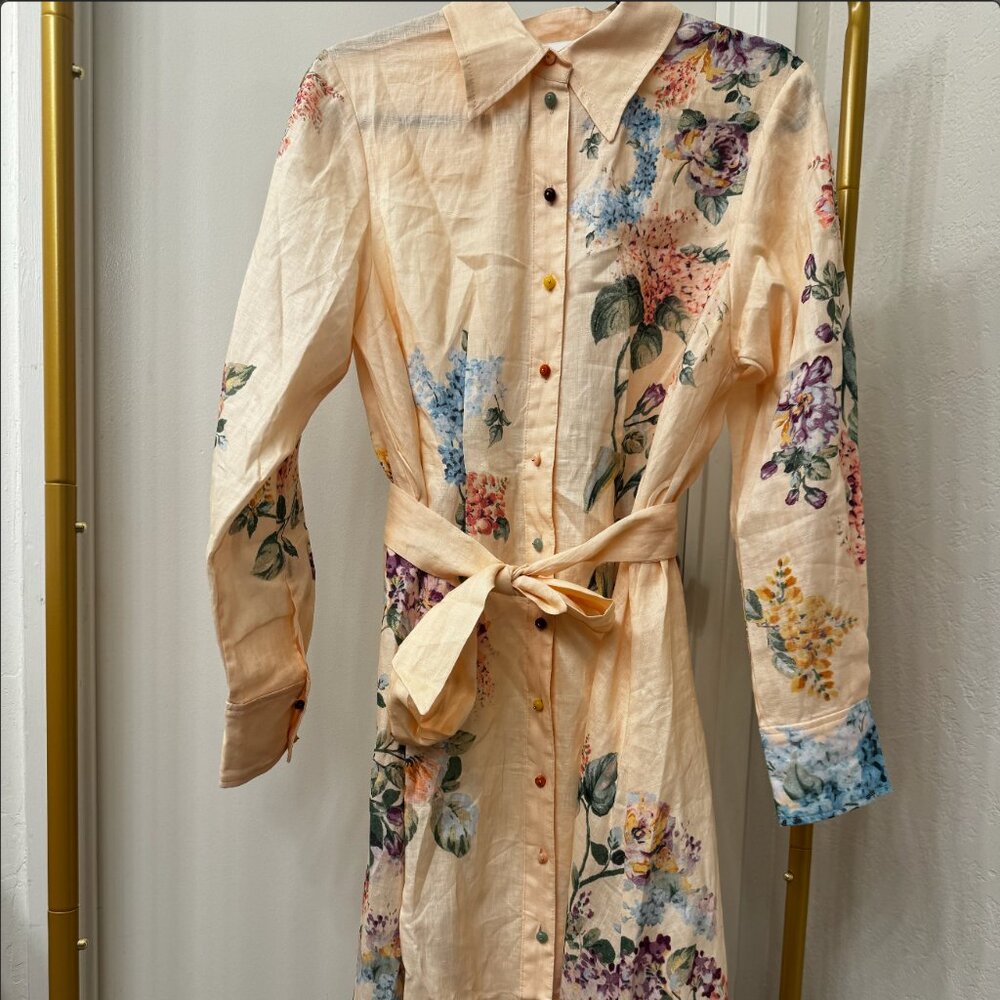 Zimmermann  Halliday Tucked Shirt‑Dress - Picture 2 of 5